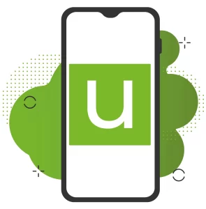 Smartphone amb logo app upandbike